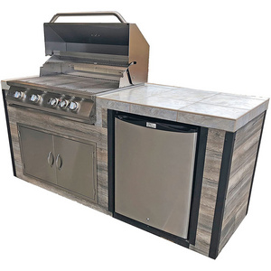 304 Stainless Steel Sun Proof Outdoor Kitchen Island with BLUM Soft Closing Kitchen Cabinet