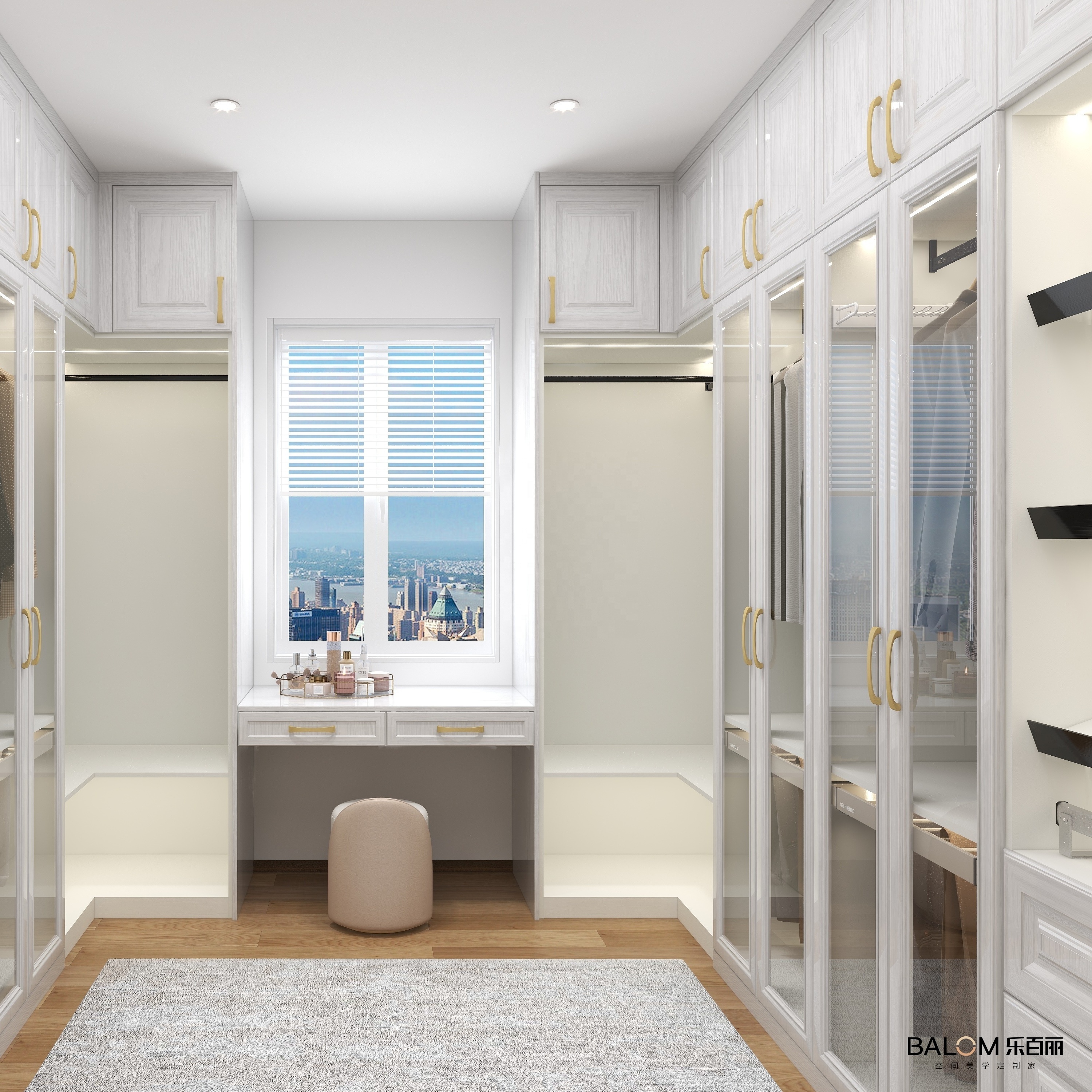 Simple Clothes Wardrobe For Bedroom Dressing Room Walk-in White Closets OEM Design Luxury Functional Hardware closet