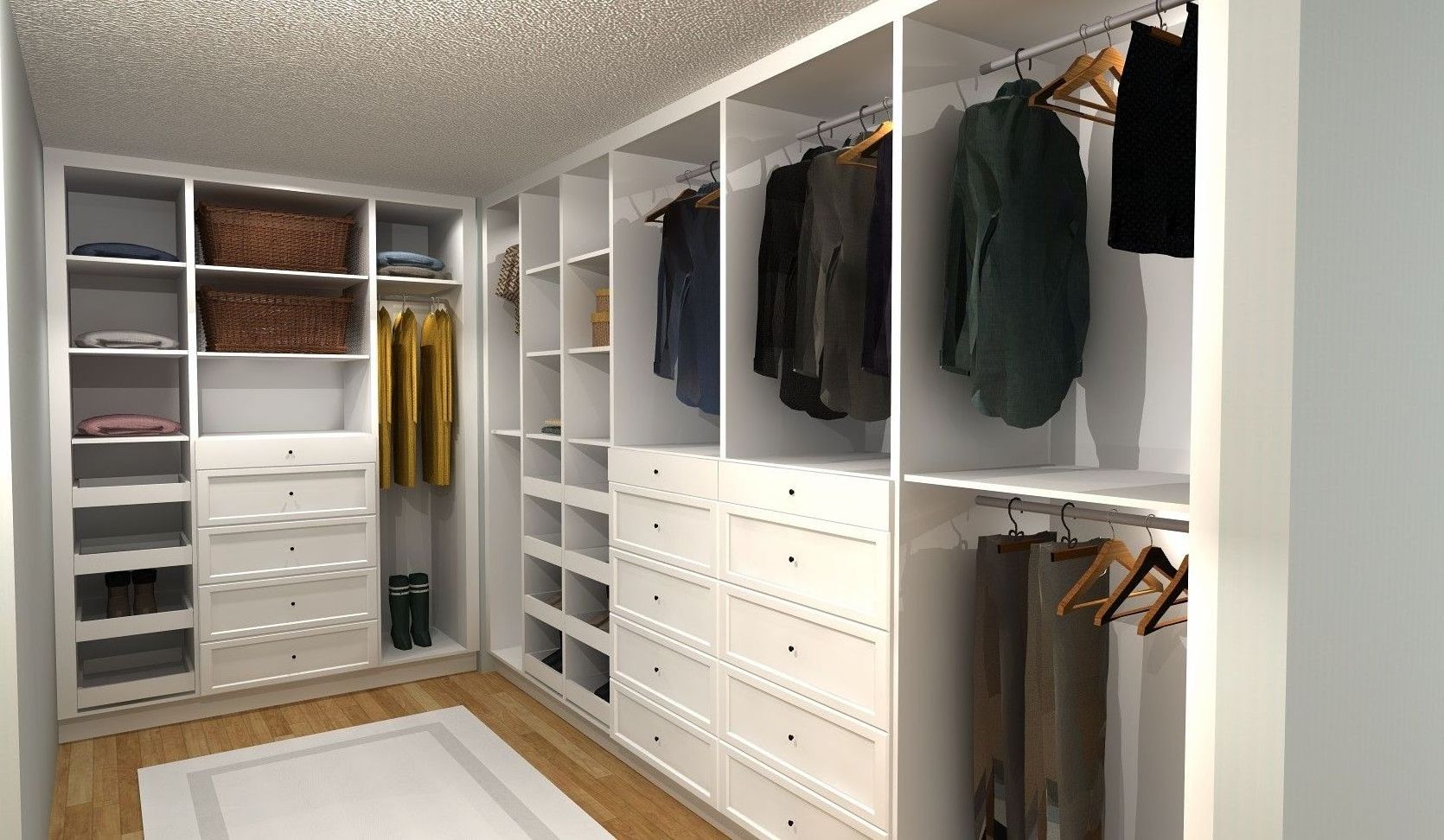 Balom  Foshan home modern open luxury diy closet bedroom solid wooden wardrobe furniture design