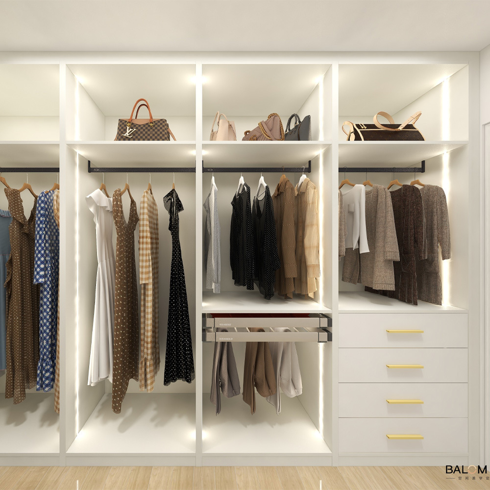 Bedroom Furniture Modular Wooden Custom Modern Design Walk in Closet Wardrobes Open Style Cabinet