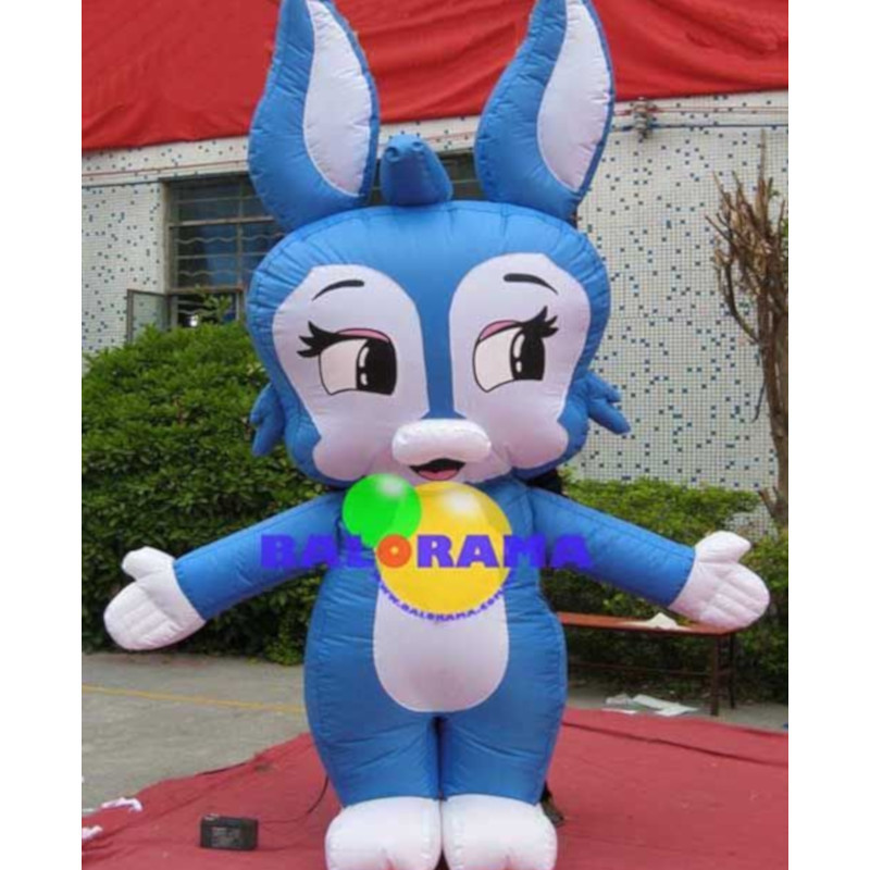 inflatable mascot costume blue rabbit