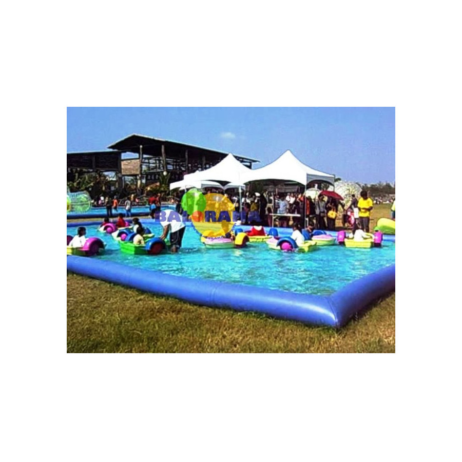 Paddle boats and inflatable pool