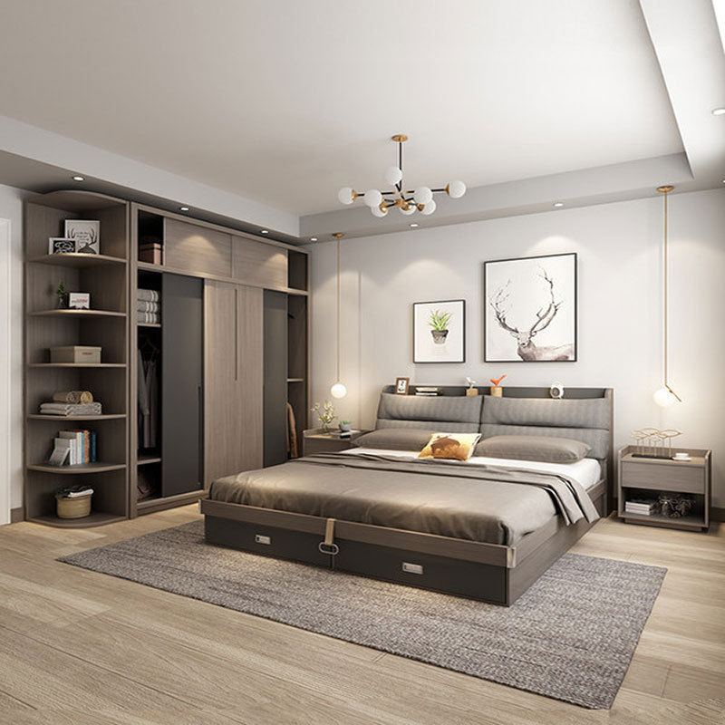 Customized Modular MDF Hotel Full Luxury Bedroom Storage Cabinet Furniture Wooden Modern Wardrobe Closets Designs