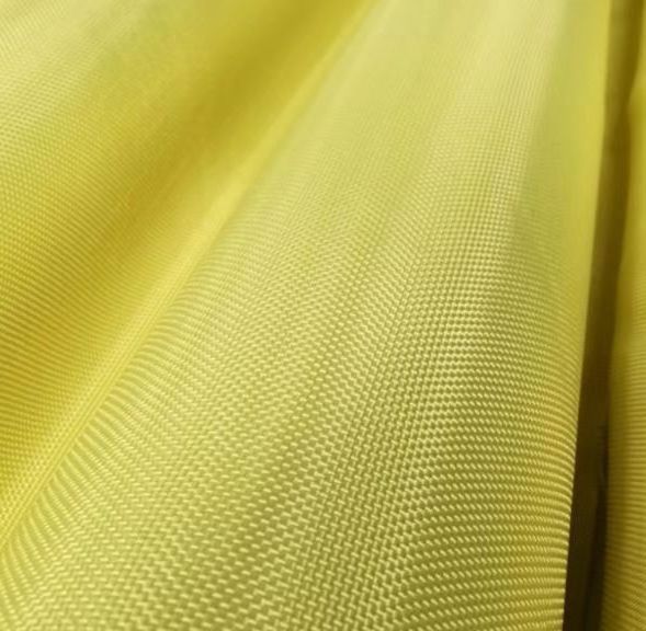 Aramid Fiber Fabric Kevlar Fabric High Strength 1500D Flame Retardant Woven Twill Plain Industry Yellow Coated Armor Industry