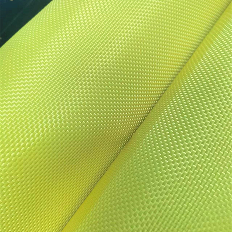 Aramid Fiber Fabric Kevlar Fabric High Strength 1500D Flame Retardant Woven Twill Plain Industry Yellow PU Coated Ud Industry