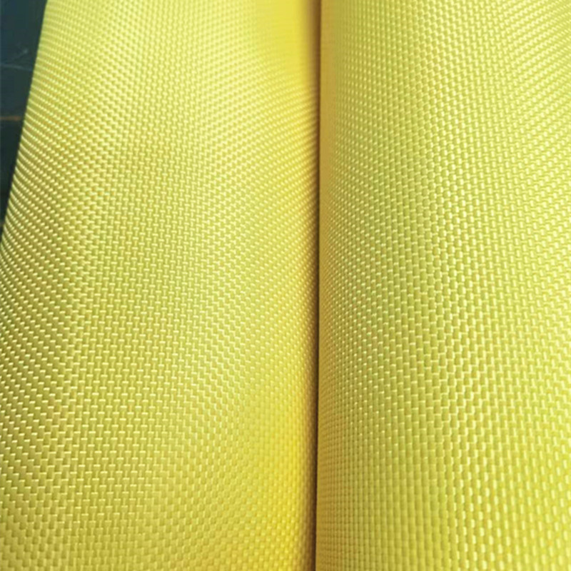 Aramid Fiber Fabric Kevlar Fabric High Strength 1500D Flame Retardant Woven Twill Plain Industry Yellow Coated Armor Industry