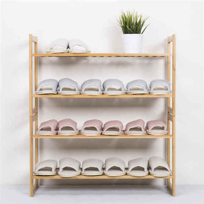 BAMBKIN 2-6tiers Shoe Rack Stand Tower Rack Cheap Bamboo Material Bamboo Shoe Storage