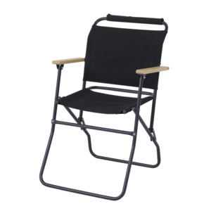 outdoor black aluminum portable bamboo folding chair