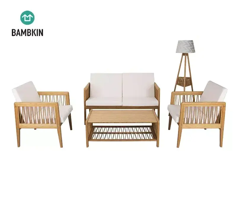 BAMBKIN modern corner sofa furniture sets outdoor sofa living room set chair natural garden bamboo chair