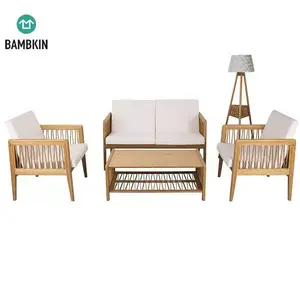 BAMBKIN modern corner sofa furniture sets outdoor sofa living room set chair natural garden bamboo chair