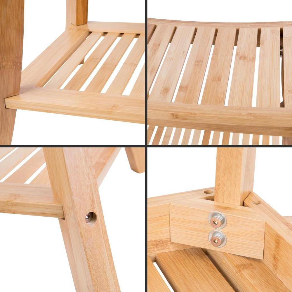 BAMBKIN rack bathroom natural storage stool bathroom spa shower seat chair stool bamboo bench bamboo furniture