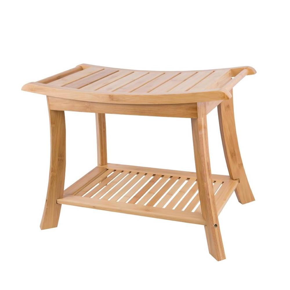 BAMBKIN rack bathroom natural storage stool bathroom spa shower seat chair stool bamboo bench bamboo furniture