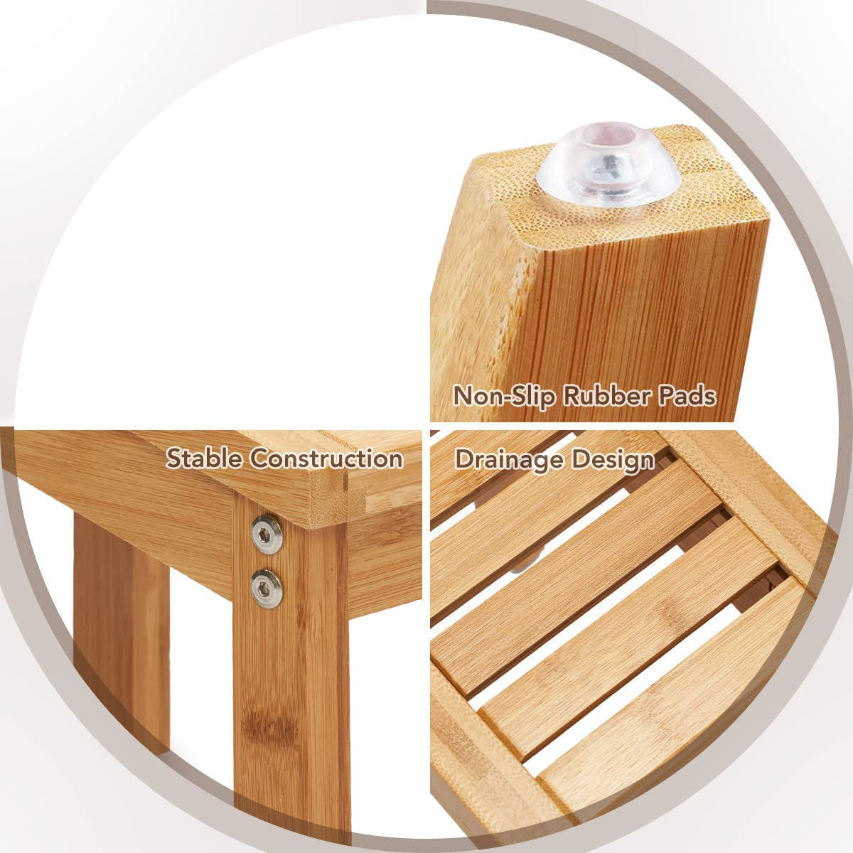 Bamboo shower foot rest