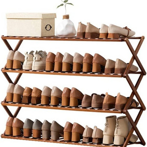 4 Tier Shoe Rack for Entryway Multifunctional Free Standing Shoe Shelf Storage Organizer for Home