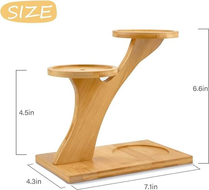 Small Tabletop Plant Stand Bamboo Material Indoor Window shelf for Home Office Living Room Bedroom