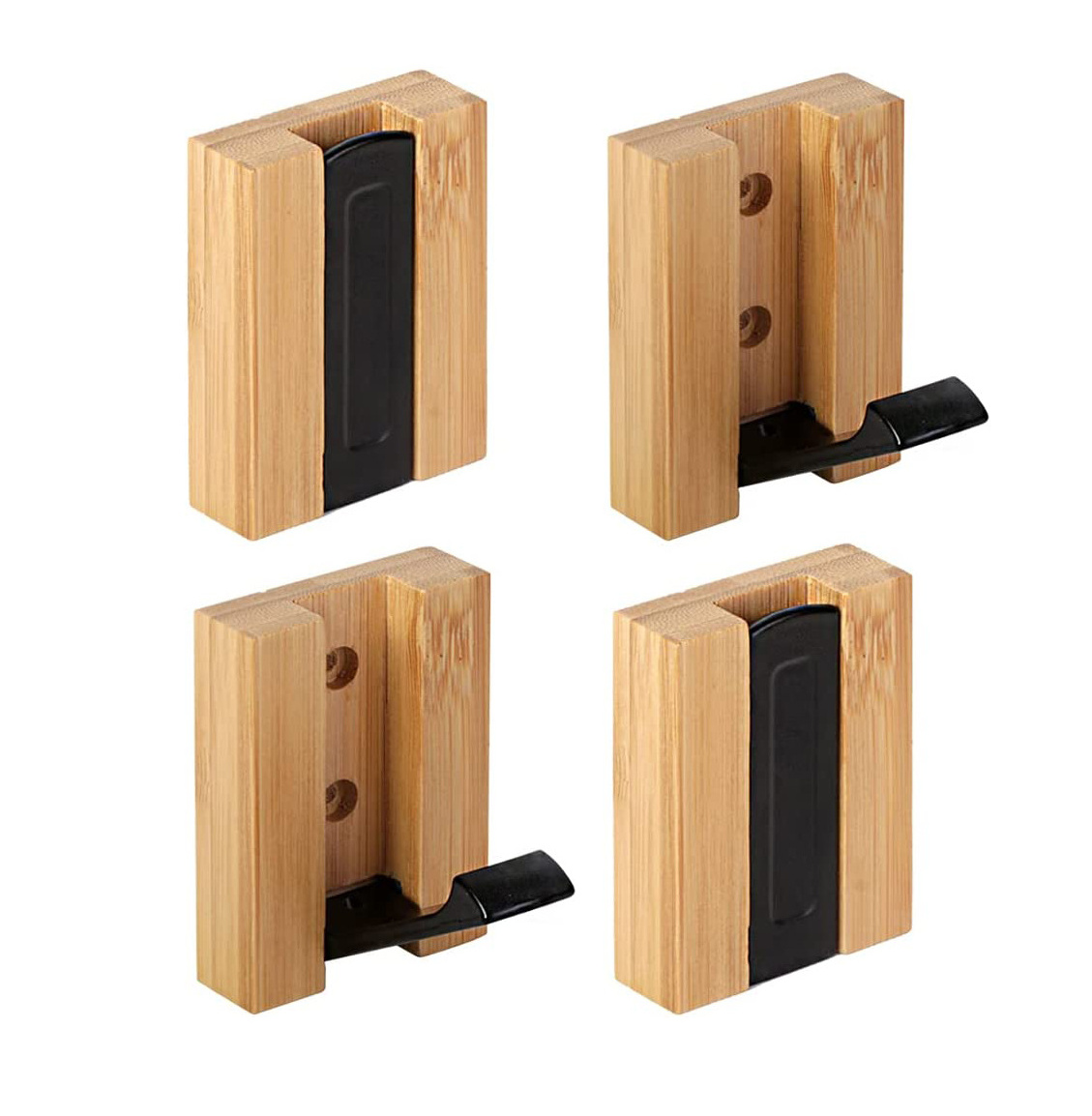 Wall Mounted Wall Hooks, Single Organizer Hook Rack, Folding Wood Wall Hangers