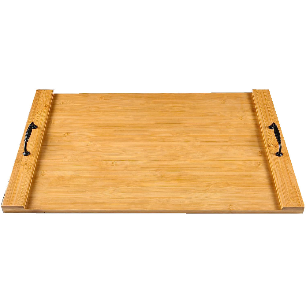 Extra large stove cover kitchen big bamboo acacia wood meat and vegetables cutting board charcuterie serving tray with handles