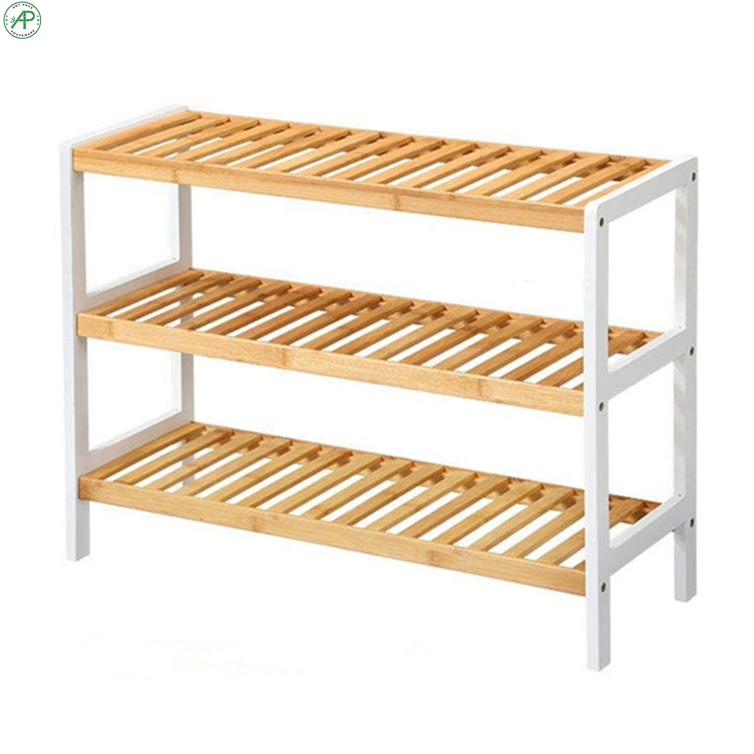 Wholesale Custom Free Standing 3 Tier Bamboo Shoe Rack for  Entryway Home Storage