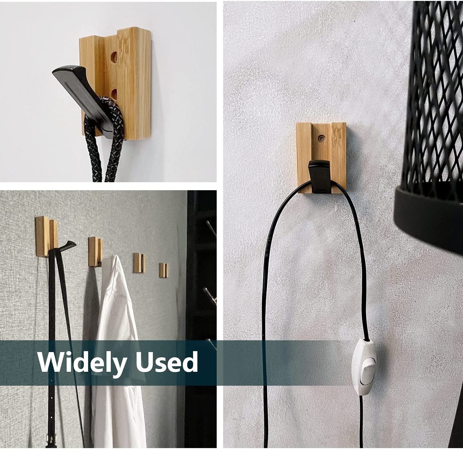 Wall Mounted Wall Hooks, Single Organizer Hook Rack, Folding Wood Wall Hangers