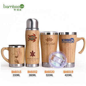 New design wholesale  bamboo tumbler travel mug reusable tea cup with bamboo coffee cup