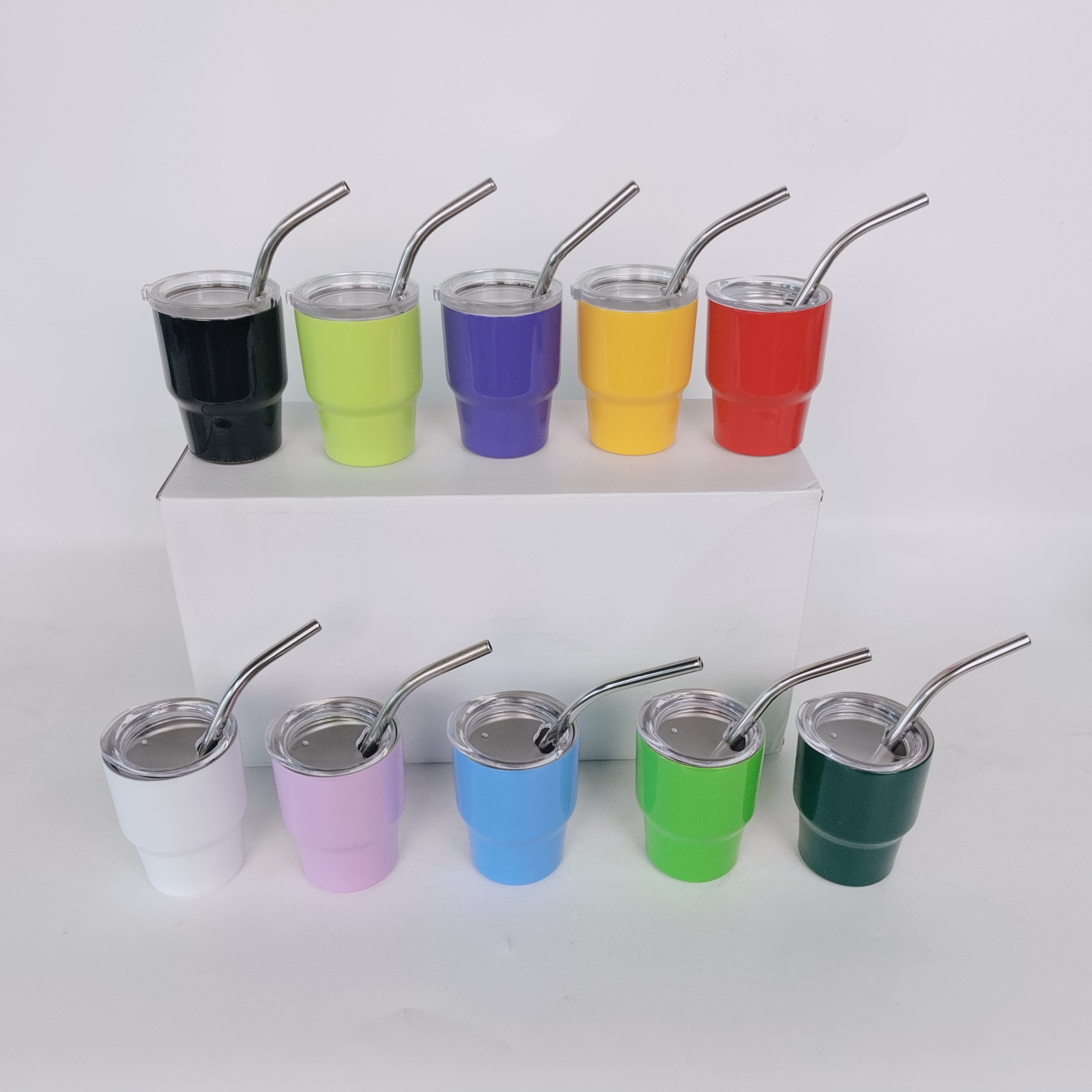 Mixed colors 2oz mini tumbler shot glass stainless steel vacuum reusable adorable miniature shot glass tumbler mug