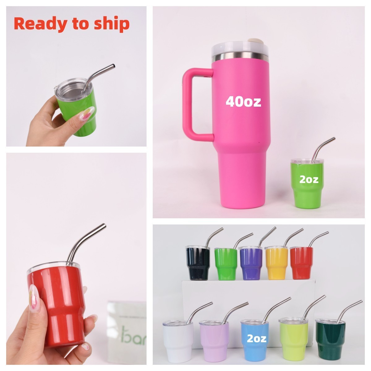 Mixed colors 2oz mini tumbler shot glass stainless steel vacuum reusable adorable miniature shot glass tumbler mug