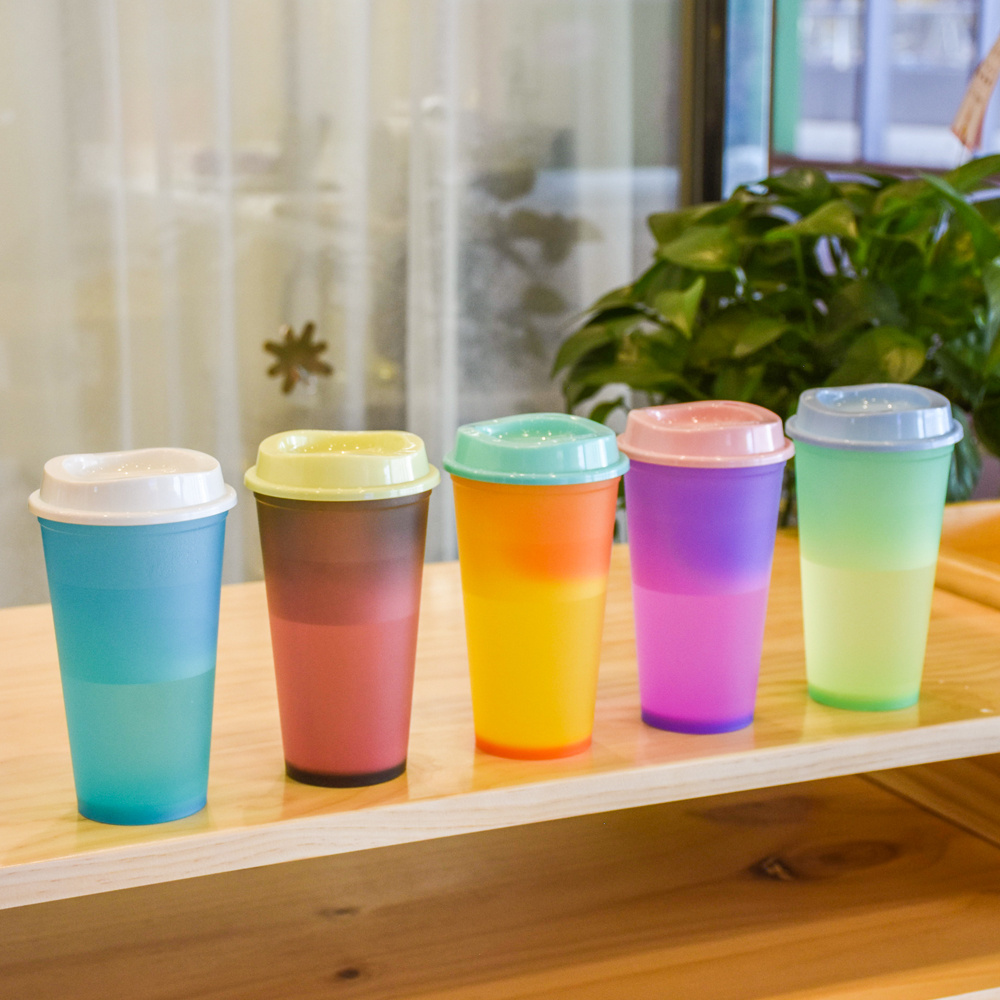 Hot Sale Reusable 16oz/24oz Recyclable Plastic Coffee Cups  Togo Drinking Grande 16 OZ Plastic Travel Cold Coffee Cups