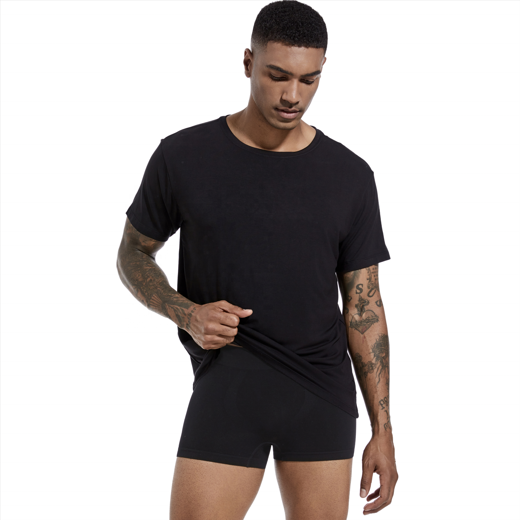 BAMBOO | In-stock Men Solid Bamboo Boxer Shorts Underwear Seamless Sustainable Breathable Underpants