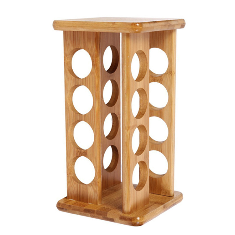 20 Jar Bamboo Rotating Spice Rack Countertop Standing Spices Shelf Holder Tower Organizer