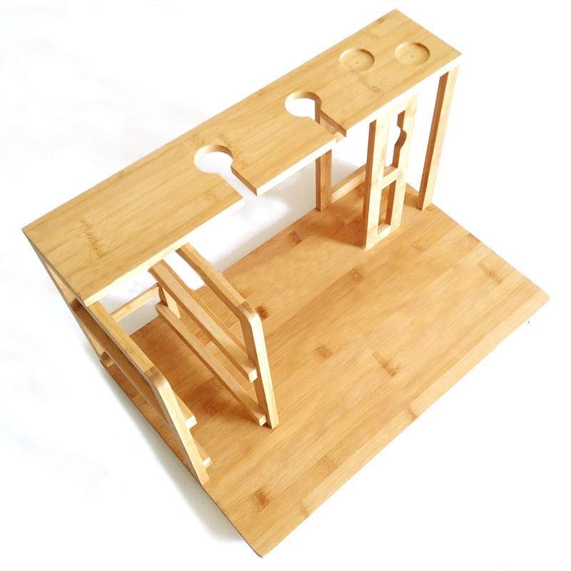 Bamboo wooden Wine Rack and Cheese Display Board with Wine Caddy,  Wine Bottle and Glass Holder