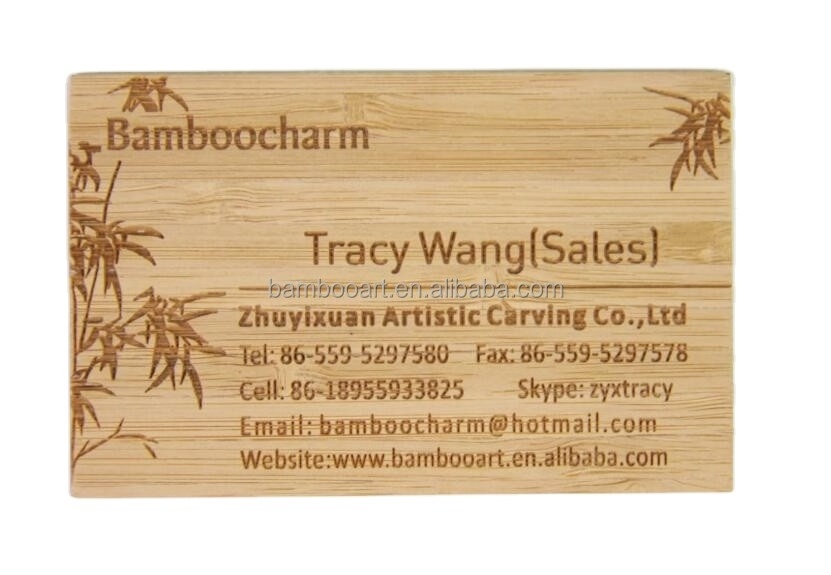 laser engraved wooden business card