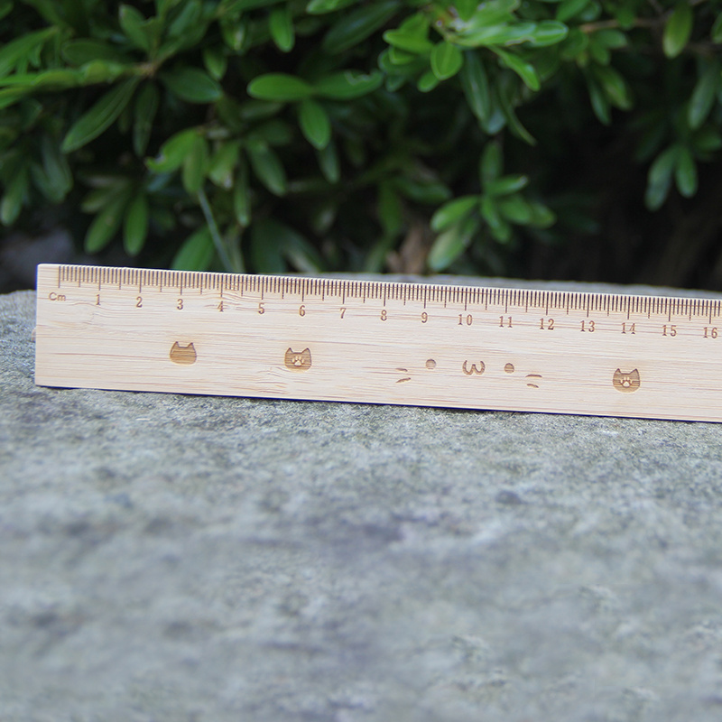 laser engraved wooden bamboo ruler