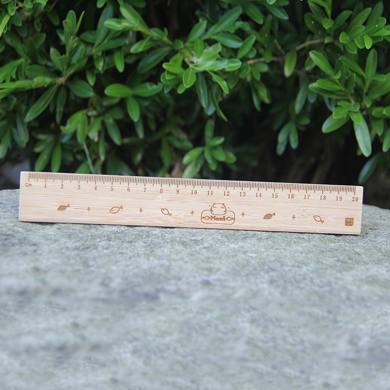 laser engraved wooden bamboo ruler