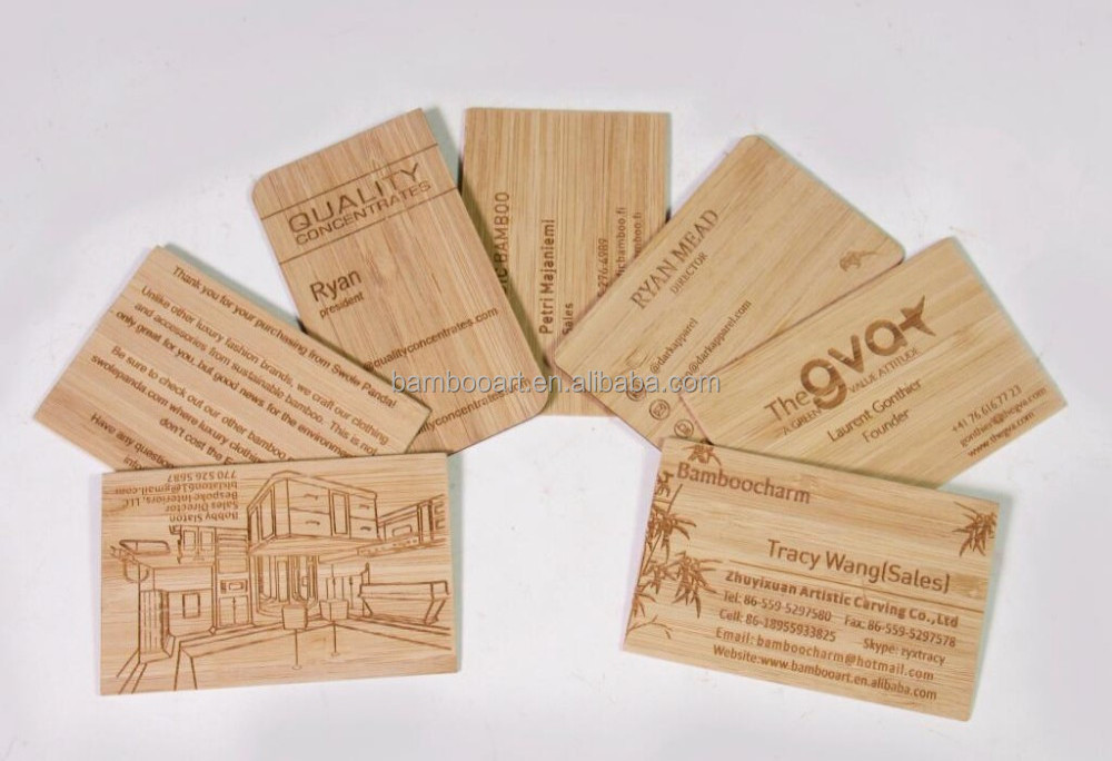 laser engraved wooden business card