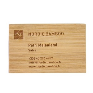 laser engraved wooden business card