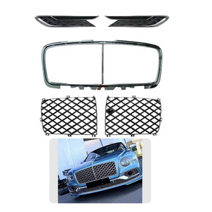 Car Front Bumper Under Grille Plated Silver For Bentley New Flying Spur 2020-2024 Electroplated Grill