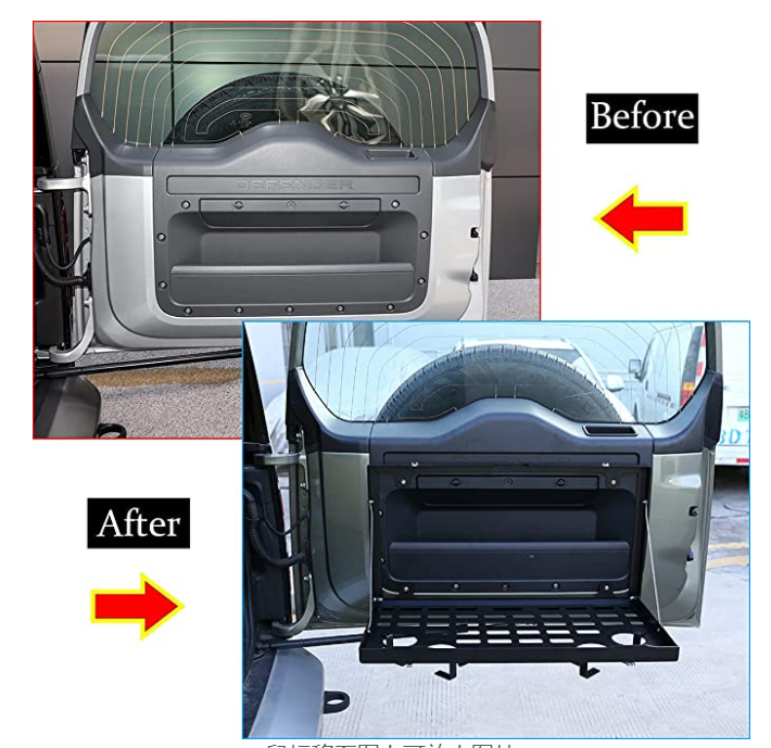 Car Rear Door Folding Table Vehicle Accessories  Folding Tailgate Table For Land Rover Defender 90 110