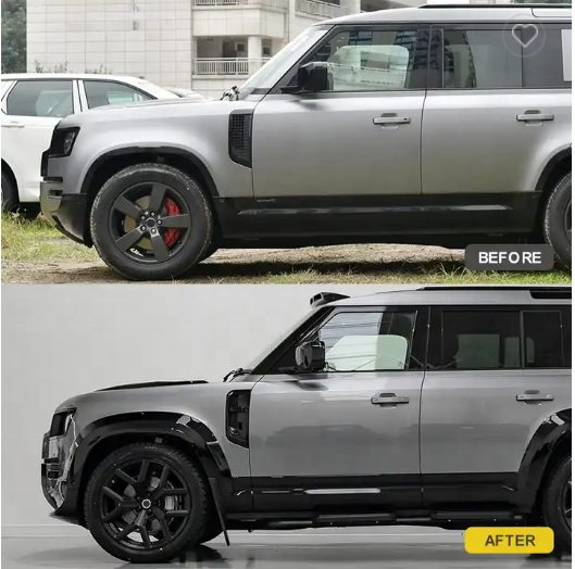 6PCS Car Front Bumper Lip Protector Corner Guard For Land Rover Defender 2022 2023 Accessories Front Bumper With Winch Bracket