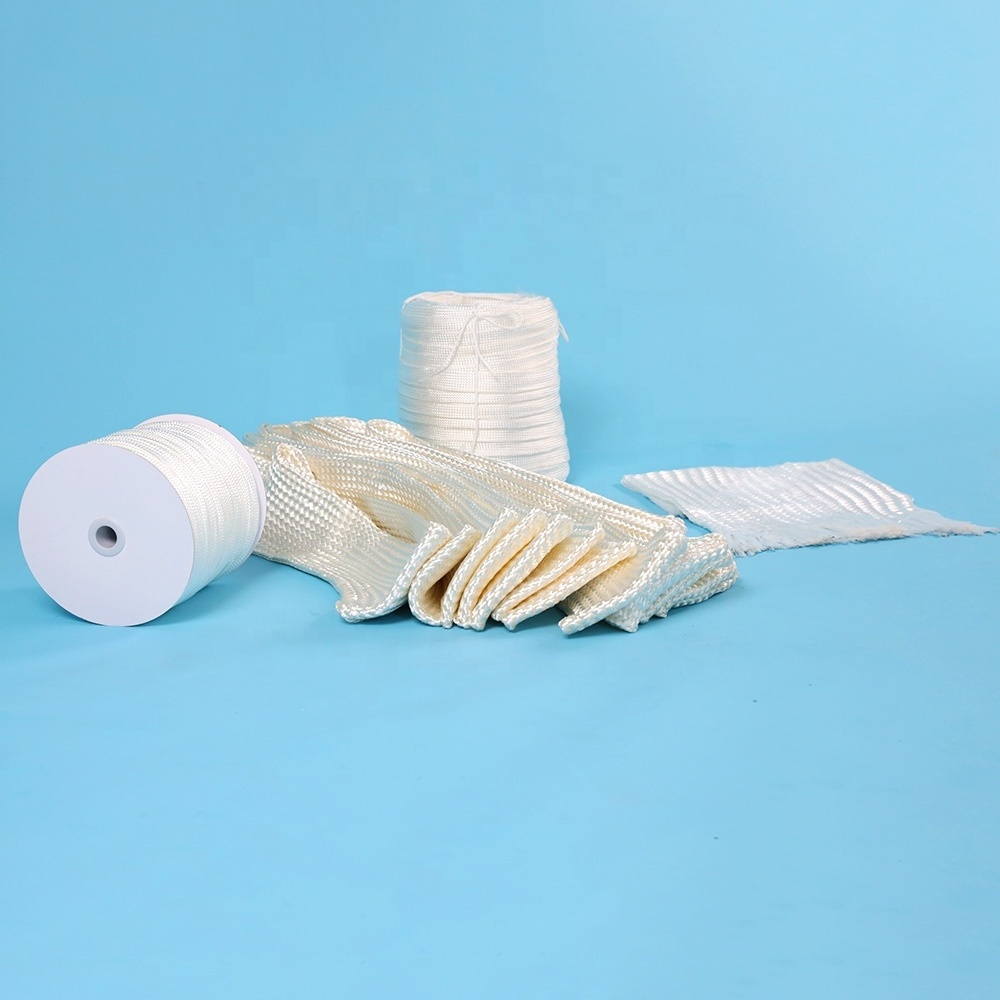 100mm High Silica Glass Fiber Band Ribbon Fiberglass Sleeve Tape for High Temperature