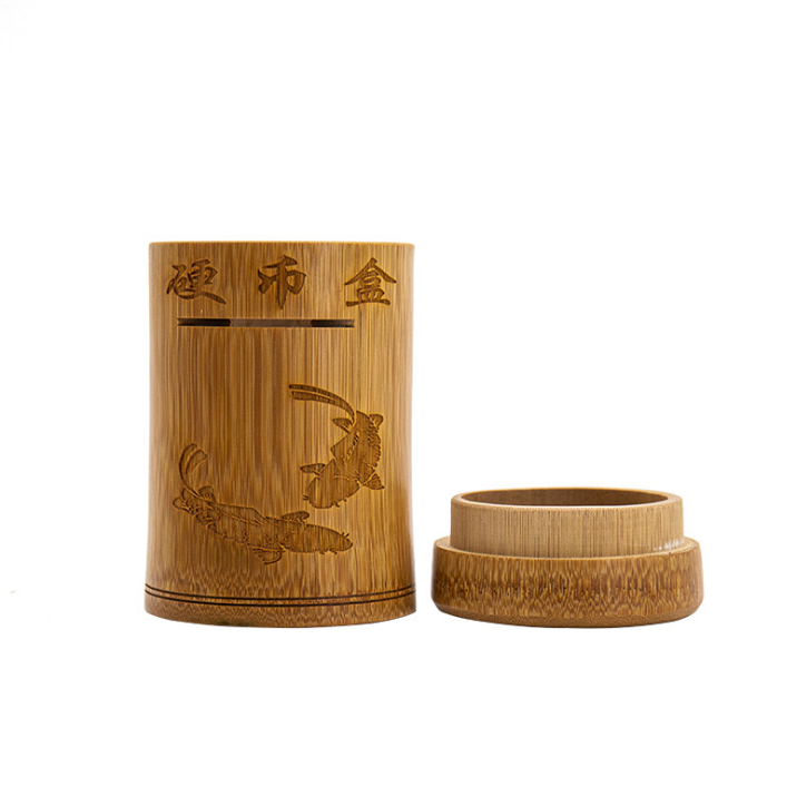 Top Seller High Quality Bamboo Piggy Coin Bank Kid Bamboo Piggy Banks Size And Shape Can Be Customized