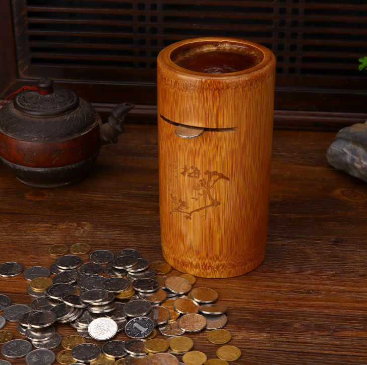 Top Seller High Quality Bamboo Piggy Coin Bank Kid Bamboo Piggy Banks Size And Shape Can Be Customized