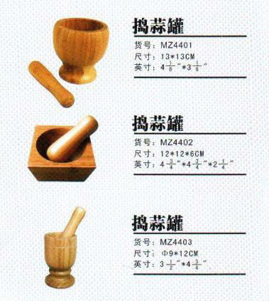 Supplement Grinding Bowl Bamboo Wooden Food Mortar and Pestle