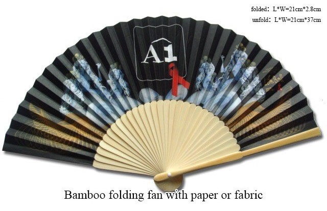 High-Quality Vintage Folding Paper Hand Fan Wedding Bamboo Hand Held Fan