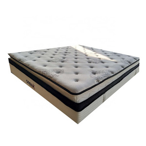 Luxury Latex Pillow Top Euro Top Pocket Spring Independent Coils Mattress With Belt