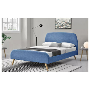 Modern design Wood Platform Queen King Size Double Fabric Bed Frame with Headboard and Footboard