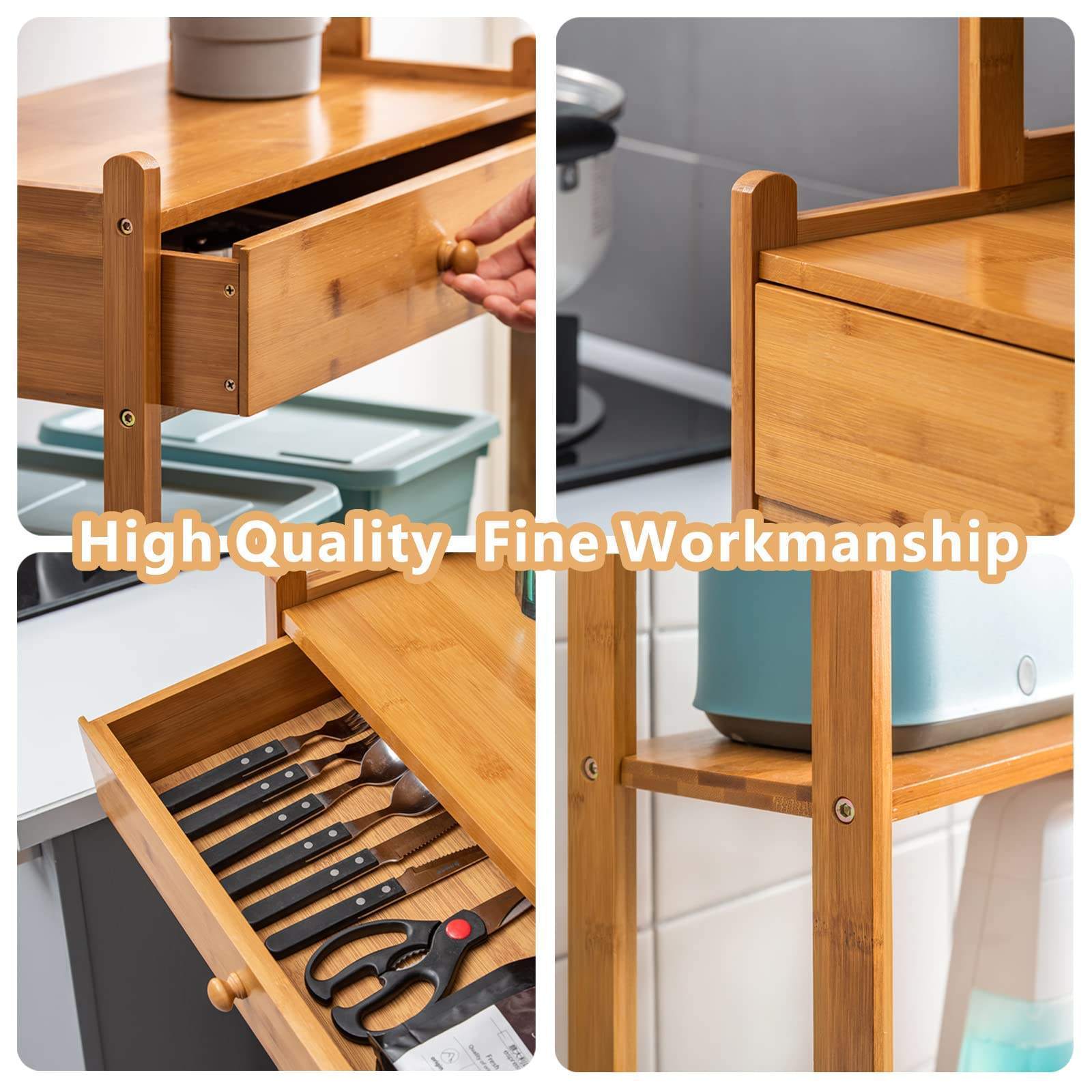 Multifunction Storage Rack Bamboo Bathroom Storage Shelf 7-Tier Corner Rack Detachable Narrow Shelf