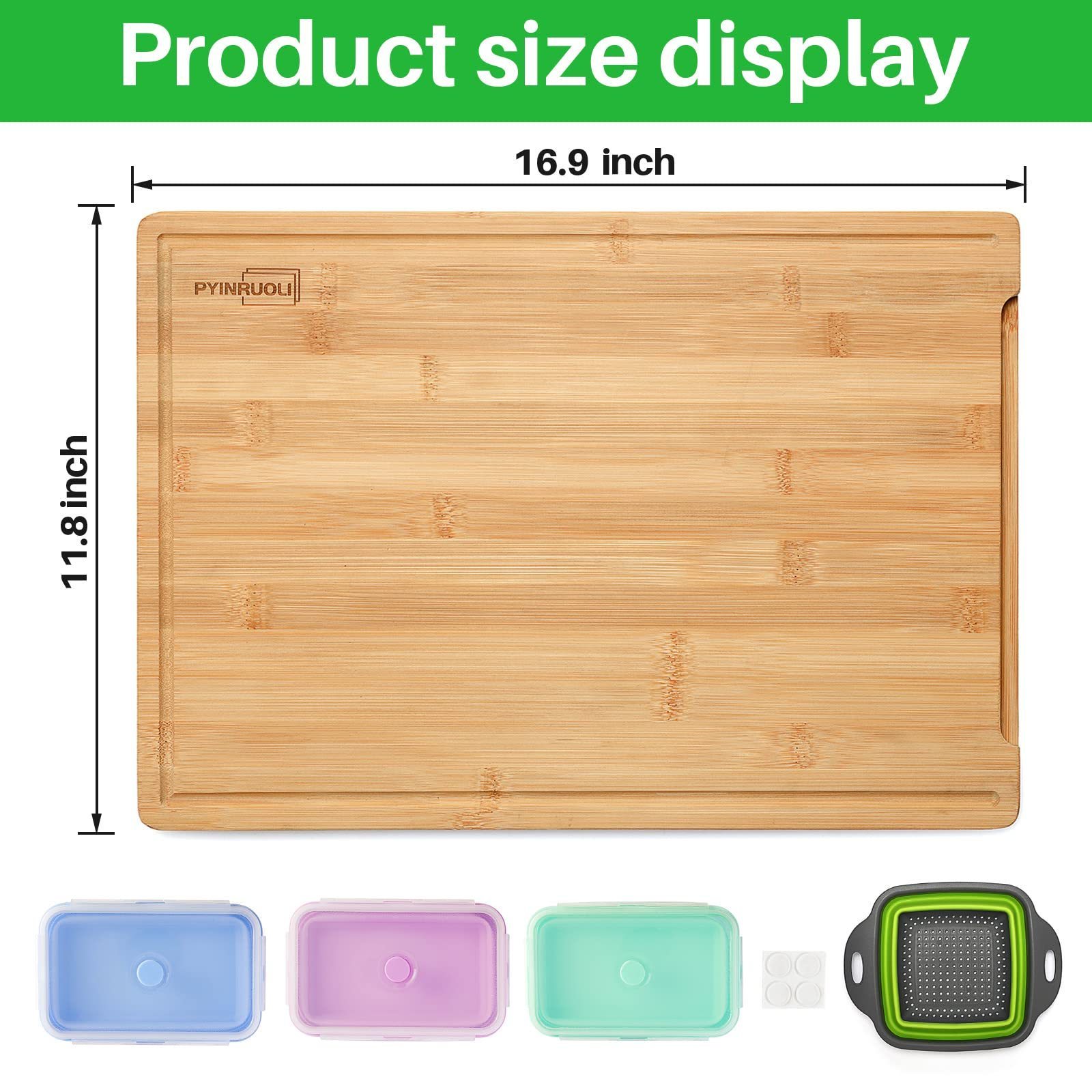 Expandable Bamboo Cutting Board With ContainersOver The Sink Cutting Board For Kitchen Meal Prep deck For Food