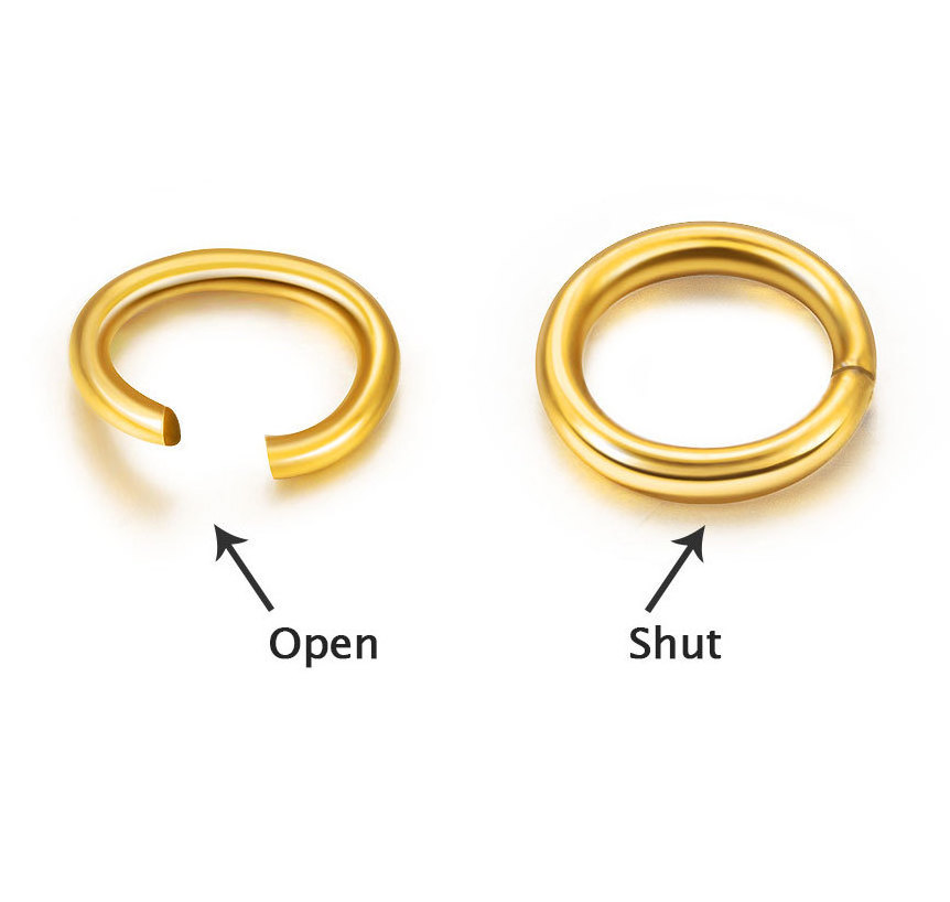 Antitarnish full Size Stainless Steel 18k gold plated Jump Rings Split Rings Open gold Jump Rings for DIY jewelry