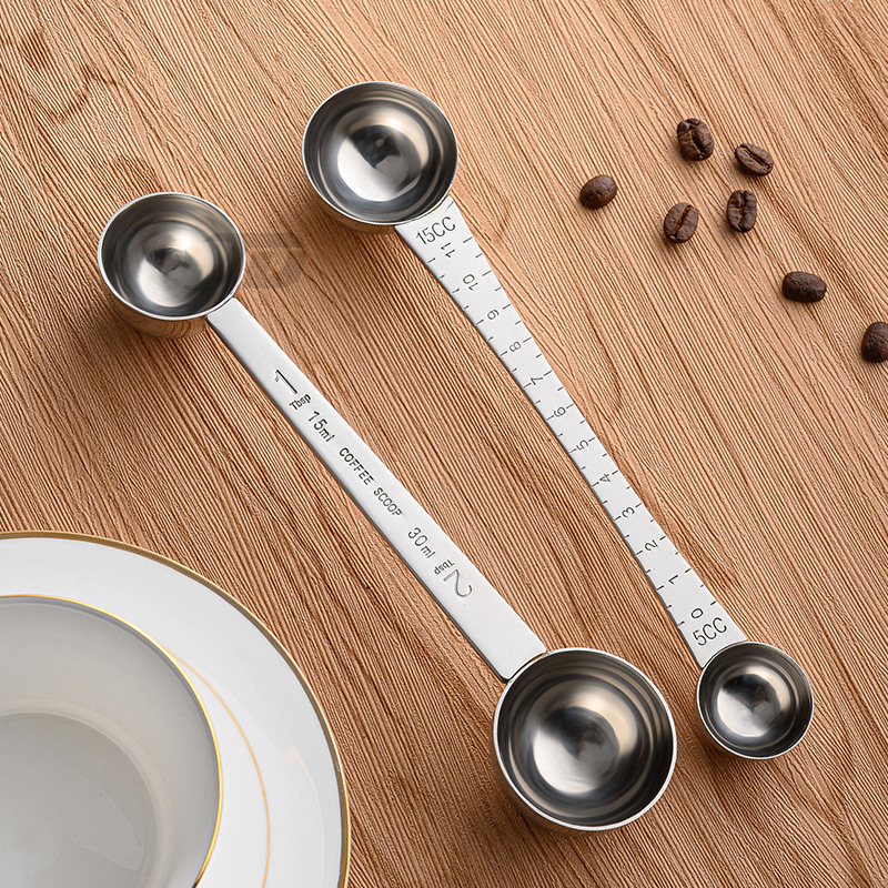 Stainless Steel Double Sided Measuring Spoon Teaspoon and Tablespoon coffee spoon for kitchen