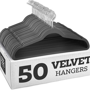 High-grade velvet hangers non-slip and durable space-saving closet hangers with 360-degree chrome-plated swivel hooks